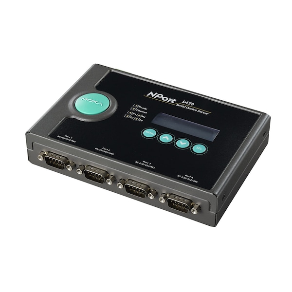 4Port Rs-232/422/485 Device Server W/ Db9 Cnncts, 12-48Vdc, Nport 5450-T